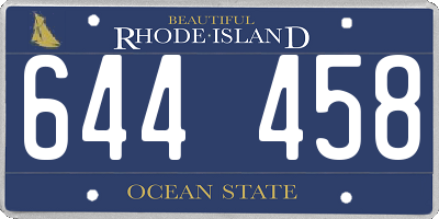 RI license plate 644458