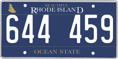 RI license plate 644459