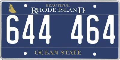 RI license plate 644464