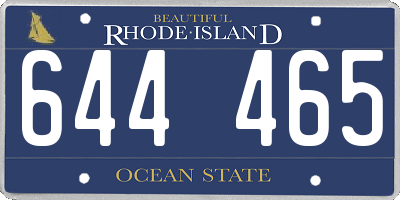 RI license plate 644465