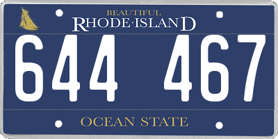 RI license plate 644467