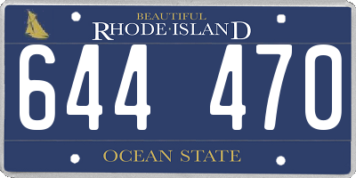 RI license plate 644470