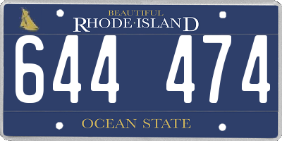 RI license plate 644474