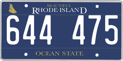 RI license plate 644475