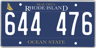 RI license plate 644476