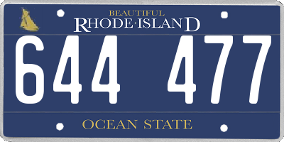 RI license plate 644477
