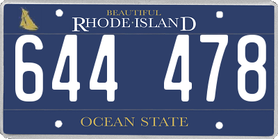 RI license plate 644478
