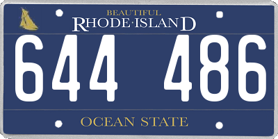 RI license plate 644486