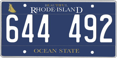 RI license plate 644492