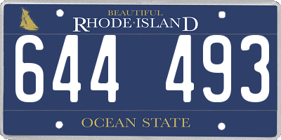 RI license plate 644493