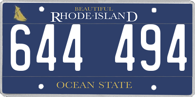 RI license plate 644494