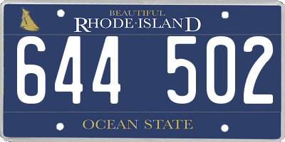RI license plate 644502