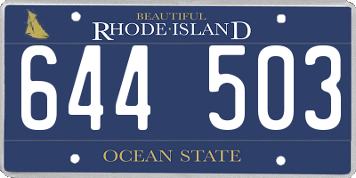 RI license plate 644503