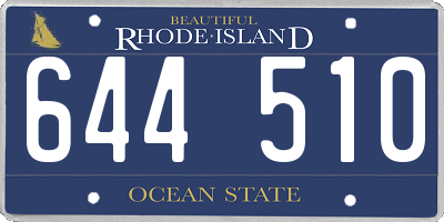 RI license plate 644510