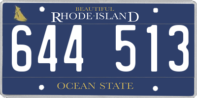 RI license plate 644513