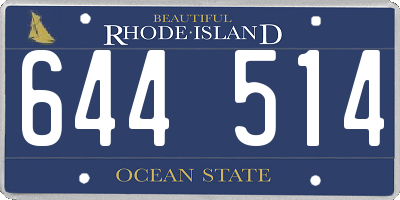 RI license plate 644514