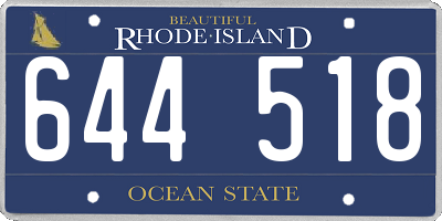 RI license plate 644518
