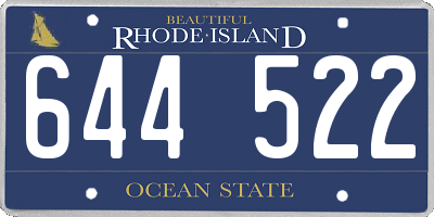 RI license plate 644522