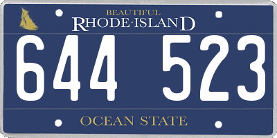RI license plate 644523