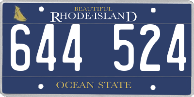 RI license plate 644524
