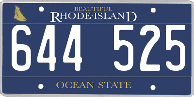 RI license plate 644525