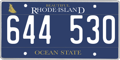 RI license plate 644530