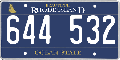 RI license plate 644532