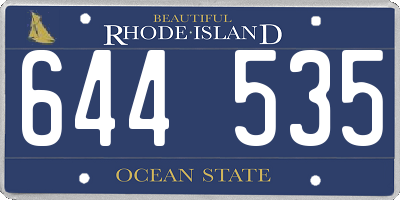 RI license plate 644535