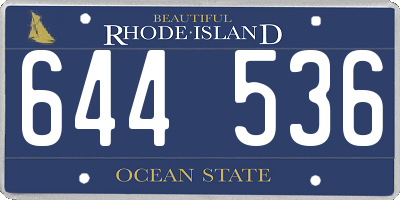 RI license plate 644536
