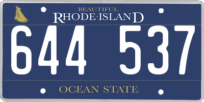 RI license plate 644537
