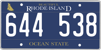 RI license plate 644538