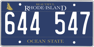 RI license plate 644547