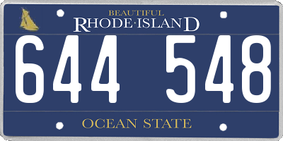 RI license plate 644548