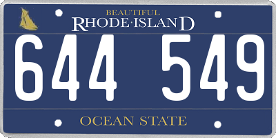 RI license plate 644549