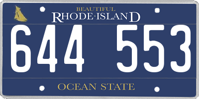 RI license plate 644553