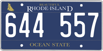 RI license plate 644557
