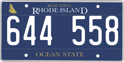 RI license plate 644558