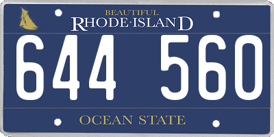 RI license plate 644560