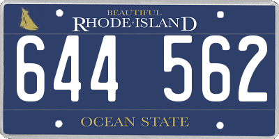 RI license plate 644562