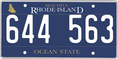 RI license plate 644563