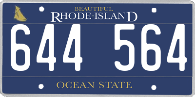 RI license plate 644564