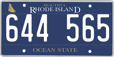 RI license plate 644565