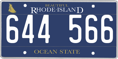 RI license plate 644566
