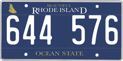 RI license plate 644576