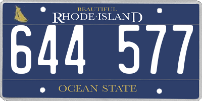 RI license plate 644577