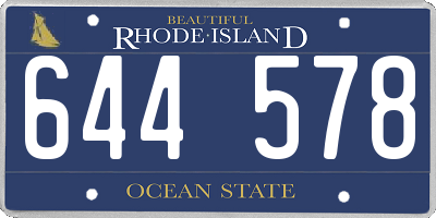 RI license plate 644578