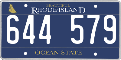 RI license plate 644579