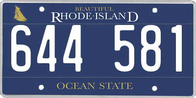RI license plate 644581