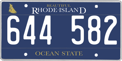 RI license plate 644582