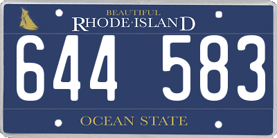 RI license plate 644583